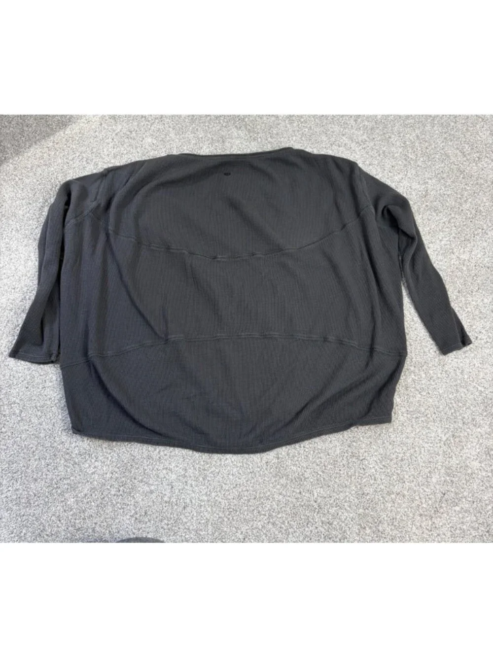 Lululemon Back in Action Waffle Sweatshirt Graphite Gray no Tag 6 8 Long Sleeve